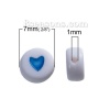 Bild von Acryl Perlen Flachrund zufällig gemischt Herz Emaille ca 7mm D. Loch:ca 1mm 200 Stück