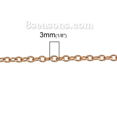 Image de Chaîne Maille Forçat en Fer Or Rose 3mm x2mm, 5 M