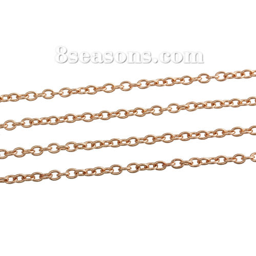 Image de Chaîne Maille Forçat en Fer Or Rose 3mm x2mm, 5 M