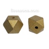 Picture of Hinoki Wood Spacer Beads Polygon Golden Faceted About 20mm x 20mm, Hole: Approx 4.2mm, 20 PCs
