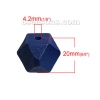 Imagen de Cuentas Madera Hinoki de Polígono Facetados Azul Oscuro 20mm x 20mm, Agujero: acerca de 4.2mm, 20 Unidades