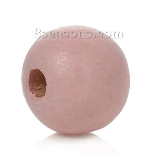 ひのき スペーサ ビーズ 円形 薄ピンク 約 10mm直径、 穴：約 3mm、 300 個 の画像