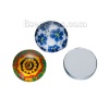 Picture of Glass Dome Seals Cabochon Round Flatback At Random Mixed Flower Pattern Transparent 12mm( 4/8") Dia, 10 PCs