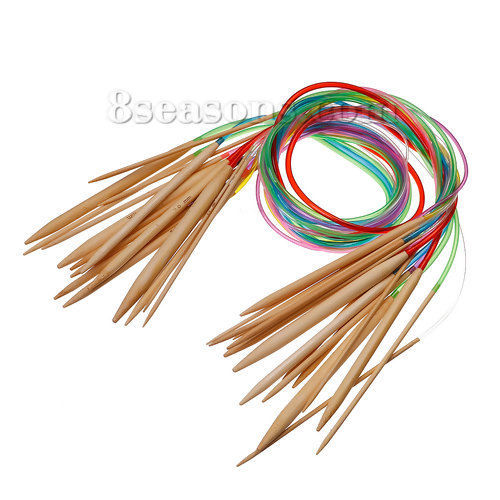 Immagine di Bambù Circolare Circular Knitting Needles A Random 81.5cm, Spessore dell'ago:10mm-2mm,1 Serie (18 PCs/Set)