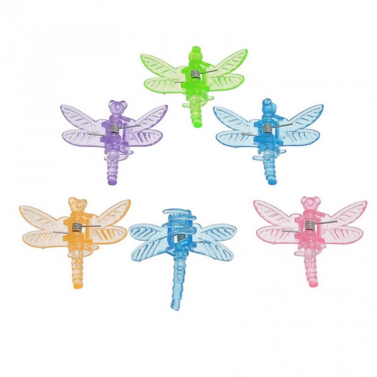 Picture of Plastic Hair Claw Clips Dragonfly At Random Mixed 3.6cm x 3.4cm, 100 PCs