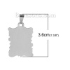 Picture of 304 Stainless Steel Blank Stamping Tags Pendants Irregular Silver Tone One-sided Polishing 36mm x 24mm, 10 PCs