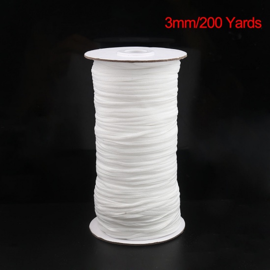 Immagine di White - (3mm/200 Yards) Stretchy Braiding Elastic Cords Mask Rope Elastic Bands For Sewing Crafting and Mask Making