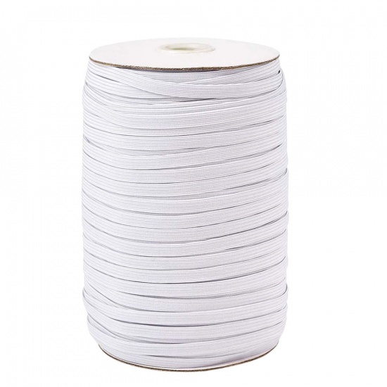 Изображение White - (5mm/160 Yards) Stretchy Braiding Elastic Cords Mask Rope Elastic Bands For Sewing Crafting and Mask Making