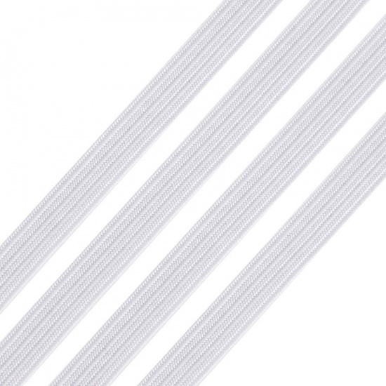 Immagine di White - (5mm/160 Yards) Stretchy Braiding Elastic Cords Mask Rope Elastic Bands For Sewing Crafting and Mask Making