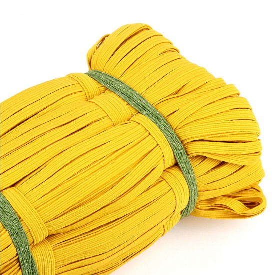Изображение полипропиленовые волокна Многофункциональная резинка для рукоделия Швейные маски DIY Принадлежности Желтый 6мм, 1 Рулон (Примерно 30 М/Рулон)