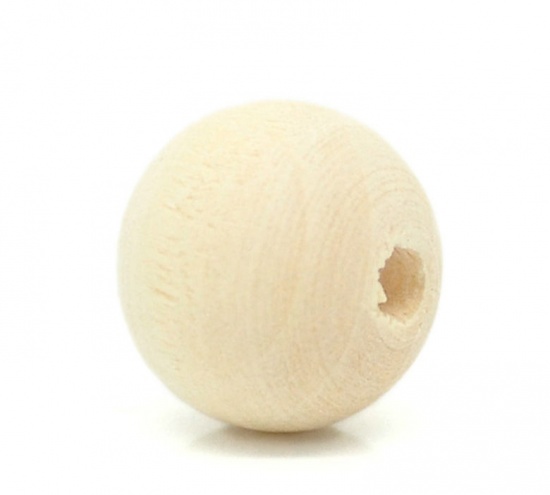 Immagine di Legno Separatori Perline Tondo Naturale Circa 12mm x 12mm, Foro: Circa 2.8mm, 2000 Pz
