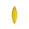 Picture of Brass Enamelled Sequins Charms Unplated Yellow Marquise Enamel 16mm x 5mm, 2 PCs