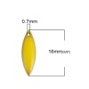 Picture of Brass Enamelled Sequins Charms Unplated Yellow Marquise Enamel 16mm x 5mm, 2 PCs