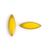 Picture of Brass Enamelled Sequins Charms Unplated Yellow Marquise Enamel 16mm x 5mm, 2 PCs