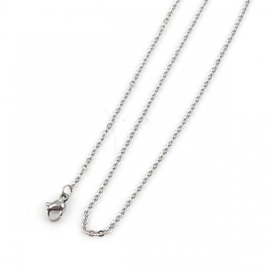 Bild von 304 Edelstahl Gliederkette Kette Halskette Silberfarbe 49cm lang, Kettengröße: 3x2mm, 1 Strang