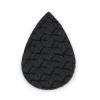Picture of PU Leather Pendants Drop Black 56mm x 38mm, 2 PCs