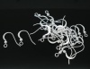 Imagen de Componentes de aretes Accesorios de pendiente Ganchos Latón de Torcido Argentado 17mm x 18mm, 20 Unidades                                                                                                                                                     