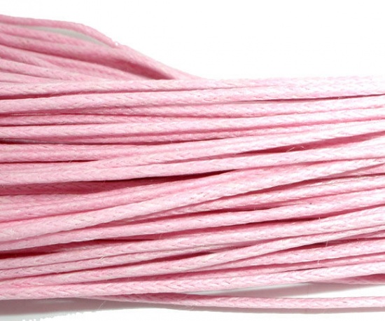 Picture of Cotton Wax Rope Jewelry Rope Pink 1.0mm, 15 M
