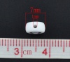 Imagen de Cuentas Acrílico de Plano Redondo Blanco Letra C 7mm Diámetro, Agujero: acerca de 1mm, 60 Unidades