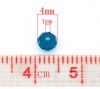 Imagen de Cuentas Flojas Cristal Vidrio de Bola , Azul Pavo Facetas Transparente 4mm Diámetro, Agujero: acerca de 1mm, 15 Unidades