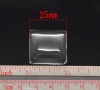 Imagen de Accesorios adornos Vidrio de Square Cabochones de Cristal Transparente 25mm x 25mm, 2 Unidades