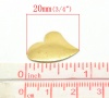 Изображение Кабошоны и Наклейки Металлические Сердце Золотисто-желтый 20мм x 16мм, 7 ШТ                                                                                                                                                                                   