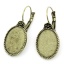 Picture of Brass Clip On Earring Cabochon Settings Oval Antique Bronze (Fits 18mm x 14mm) 35mm(1 3/8") x 16mm( 5/8"), Post/ Wire Size: (20 gauge), 2 PCs