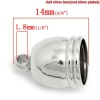 Picture of Brass Cord End Caps For Jewelry Necklace Bracelet Clock Silver Tone 14mm( 4/8") x 10mm( 3/8"), 2 PCs