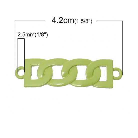 Bild von Zinklegierung Verbinder Rechteck Grün 4.2cm x 1.1cm, 1 Stück