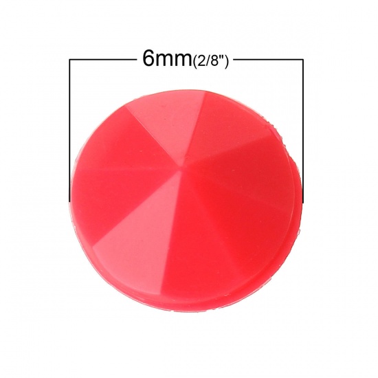 Picture of Acrylic Rhinestones Round Red Faceted 6mm( 2/8")Dia, 65 PCs