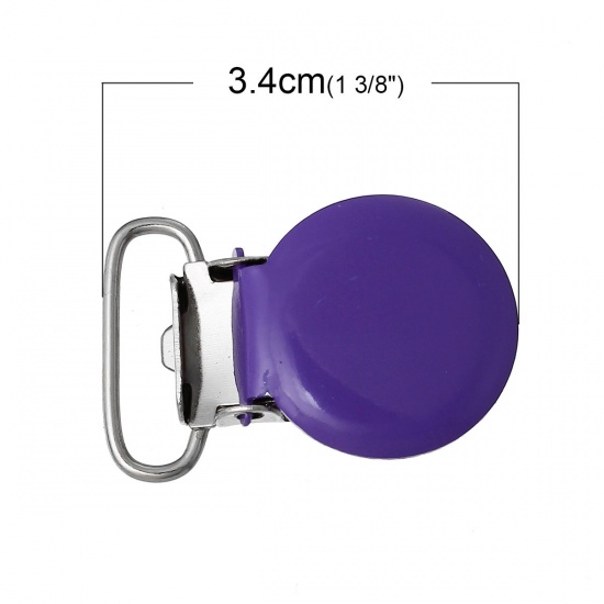 Immagine di Lega di Ferro Banbino Clip Ciuccio Tondo Colore Viola Disegno 34mm x 23mm, 1 Pz