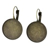 Picture of Brass Clip On Earring Cabochon Settings Round Antique Bronze (Fits 20mm Dia) 33mm(1 2/8") x 21mm( 7/8"), Post/ Wire Size: (20 gauge), 2 PCs