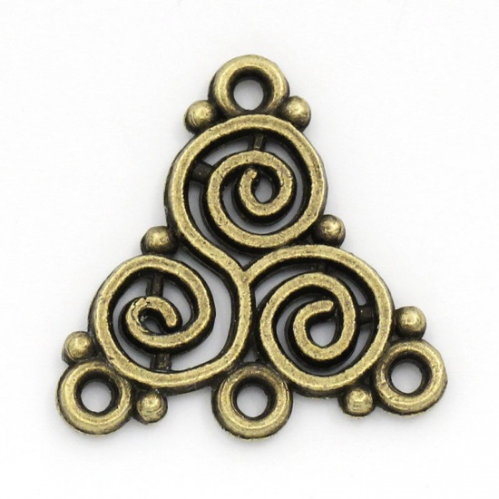Bild von Zinklegierung Kronleuchter Verbinder Keltischer Knoten Bronzefarbe Hohl 20mm x 19.5mm, 8 Stück
