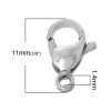 Picture of 304 Stainless Steel Lobster Clasps Silver Tone 11mm( 3/8") x 7mm( 2/8"), 2 PCs