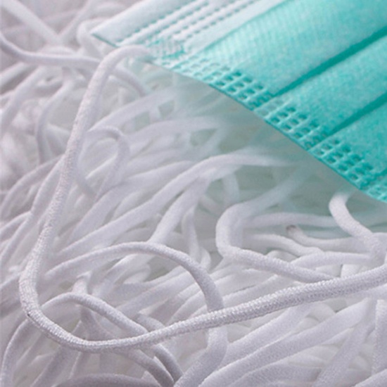 Image de Masque Cordon Elastique en Polyester Blanc 4mm, 10 M