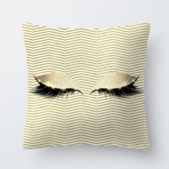 Picture of Polyester Pillow Cases Golden Square Eye 45cm x 45cm, 1 Piece