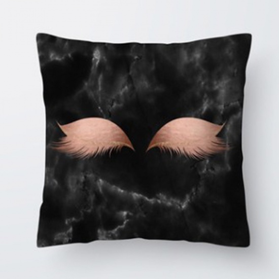 Picture of Polyester Pillow Cases Black Square Eye 45cm x 45cm, 1 Piece