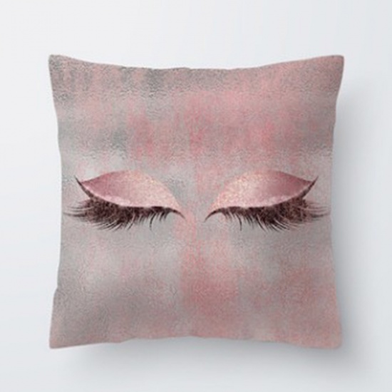 Picture of Polyester Pillow Cases Dark Pink Square Eye 45cm x 45cm, 1 Piece