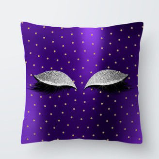Picture of Polyester Pillow Cases Dark Purple Square Eyelash 45cm x 45cm, 1 Piece