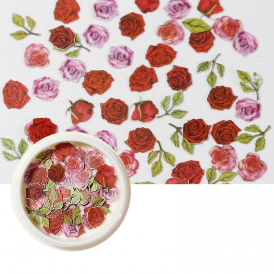Immagine di Wood Pulp Nail Art Decoration DIY Craft Rose Flower Multicolor 1 Box ( 50 PCs/Box)