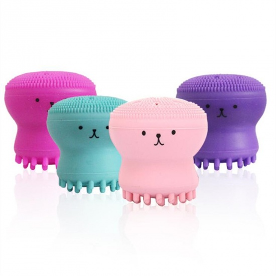 Picture of Silicone Face Cleansing Brush Octopus Green 5.5cm x 4.5cm, 1 Piece