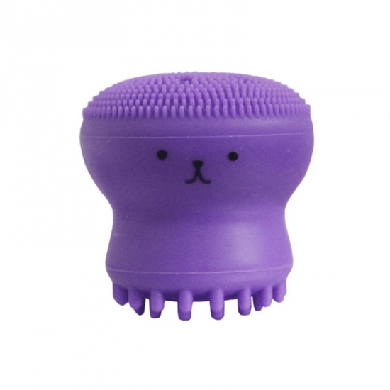 Immagine di Silicone Spazzola Detergente Polpo Colore Viola 5.5cm x 4.5cm, 1 Pz