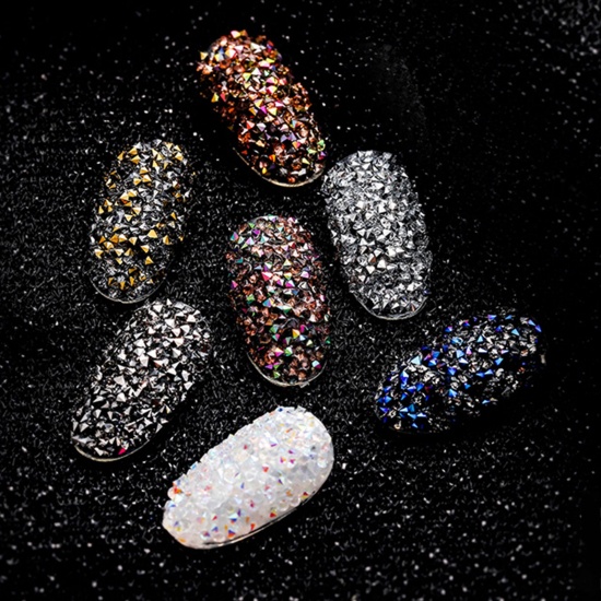 Picture of Glass Rhinestone Clear AB Color DIY Nail Art Materials Decoration 1.1mm, 1 Bag