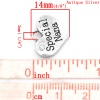 Bild von Zinklegierung Charm Anhänger Herz Antiksilber Message " Special Nana " mit Transparent Strass 16mm x 14mm, 20 Stück