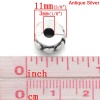 Picture of European Charm Stopper Clip&Lock Bail Beads Antique Silver Heart Carved 11x10mm,Hole:Approx 3mm,10PCs