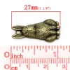 亜鉛合金 チャーム ペンダント 動物 ウサギ 銅古美 27.0mm x 13.0mm、 20 PCs の画像
