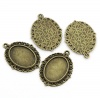 Image de Pendentifs Supports à Cabochons en Alliage de Zinc Ovale Bronze Antique (Convenable à 25mmx18mm) 4cm x 3cm, 1 Paquet(environ 250 Pcs)