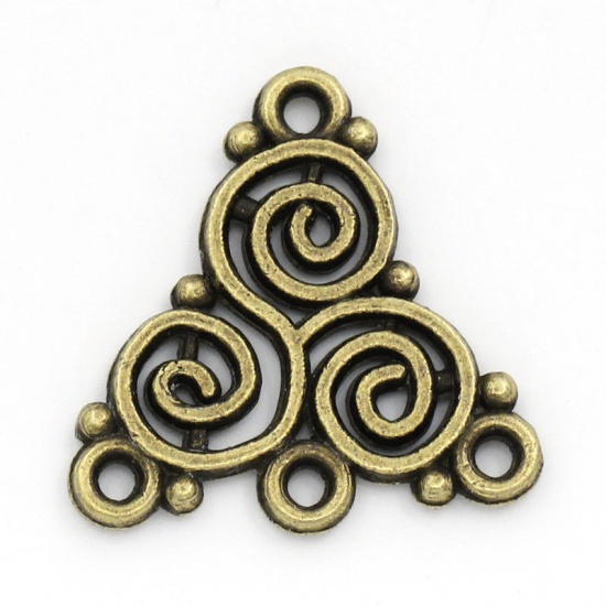 Bild von Zinklegierung Kronleuchter Verbinder Keltischer Knoten Bronzefarbe Hohl 20mm x 19.5mm, 50 Stück