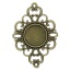 Bild von Zinklegierung Cabochon Fassung Kronleuchter Verbinder Raute Bronzefarbe (für 18mm D.) 5.2cm x 3.6cm 10 Stück