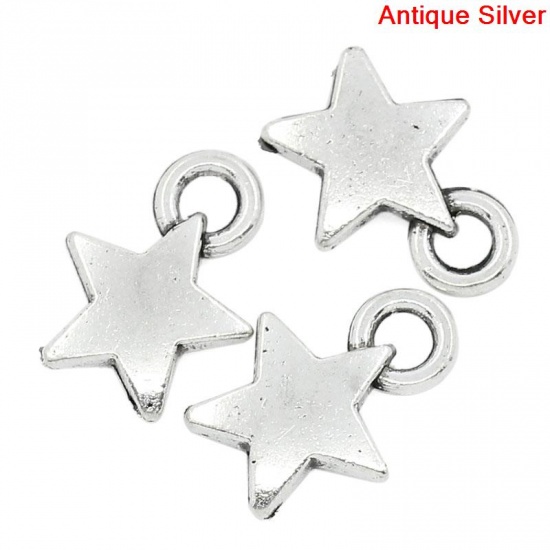 Picture of Charm Pendants Star Antique Silver 12x9mm,100PCs